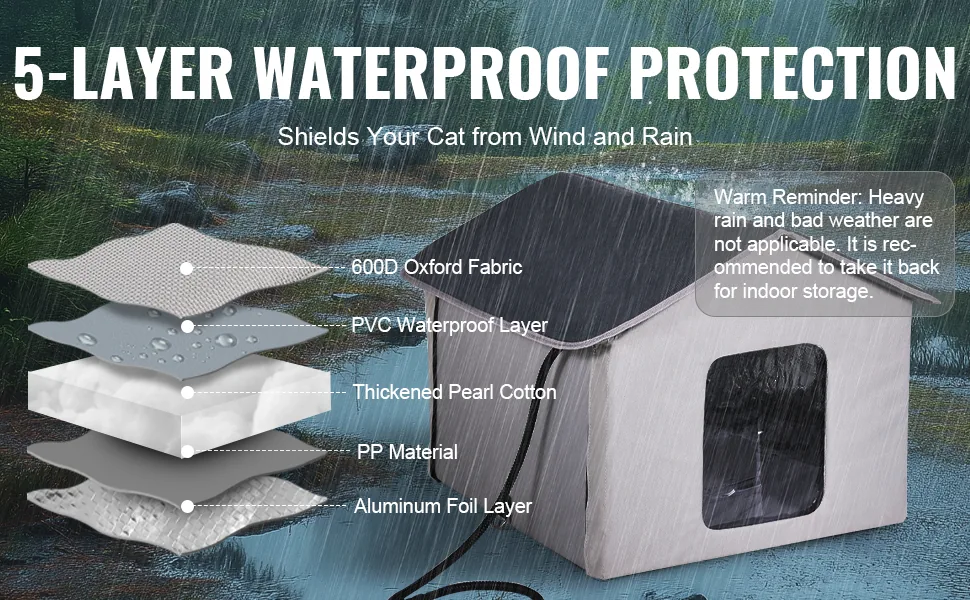 VEVOR outdoor kitty shelter thermal insulation