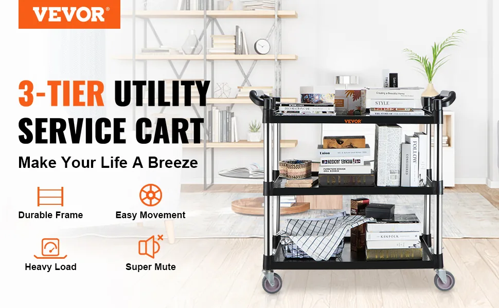 VEVOR Utility Service Cart 3 Layers Small overview