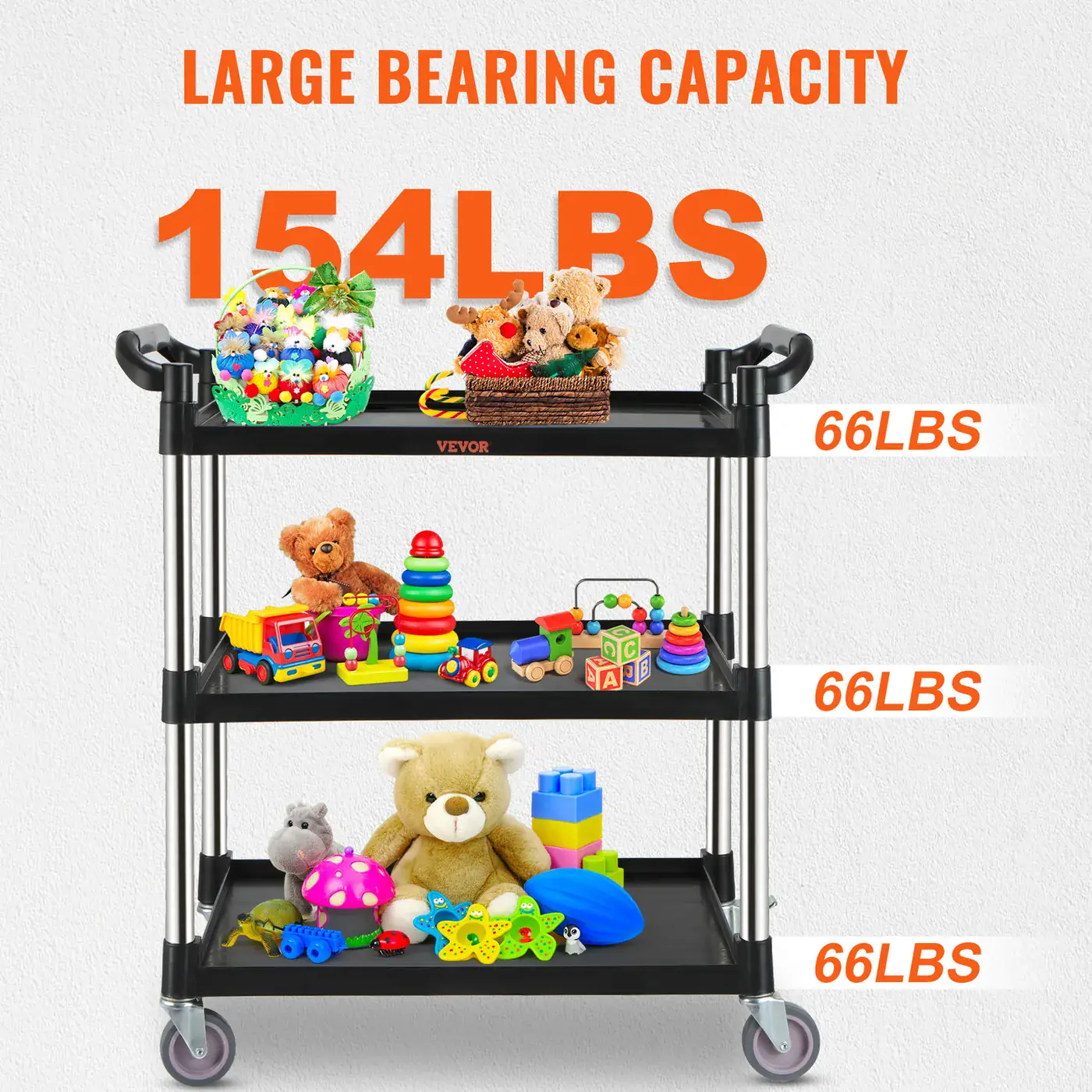 VEVOR Utility Service Cart 3 Layers Small feature 5
