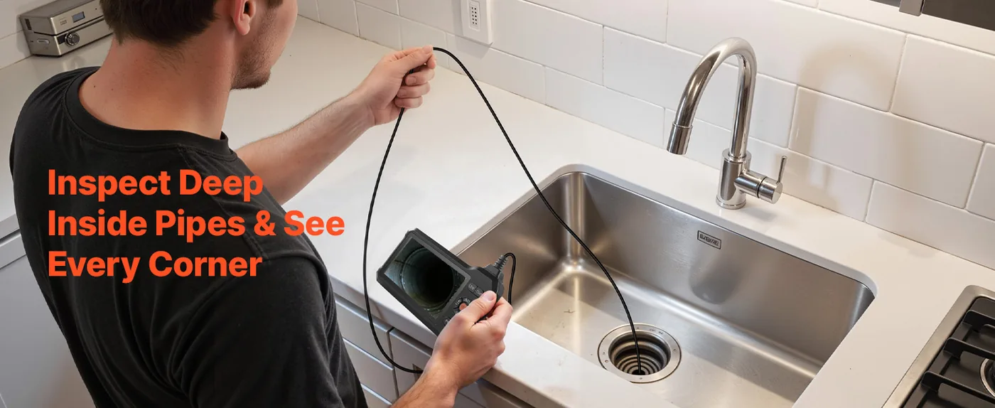 VEVOR Triple Lens Endoscope with Light 5 inch HVAC Inspection