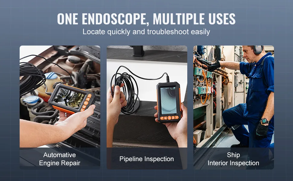 VEVOR Endoscope Camera with Light Dual Lens 4.3 inch feature 3