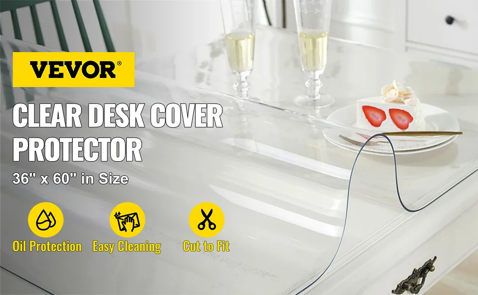 VEVOR Plastic Table Cover 36 x 60 Inch 2.0mm overview