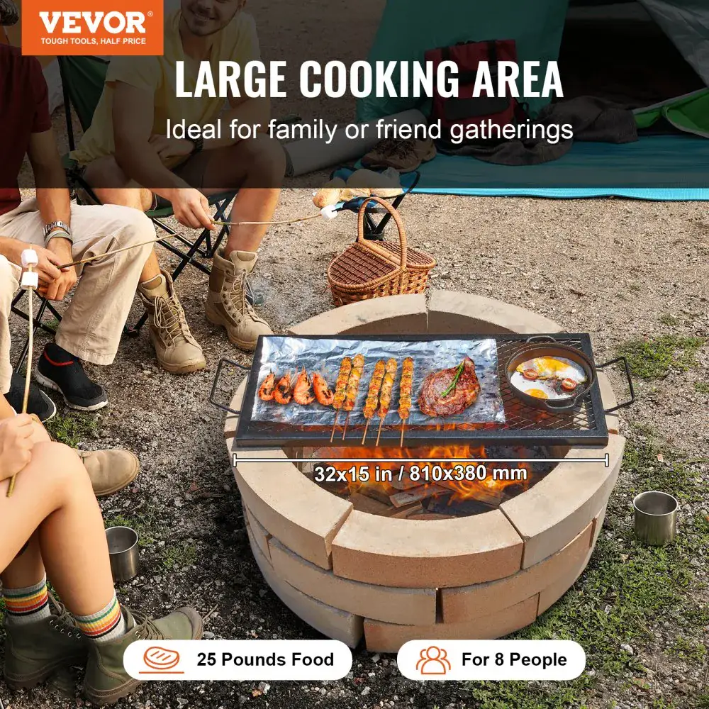 VEVOR X-Marks Fire Pit Grill Grate 32 x 15 in product image 2