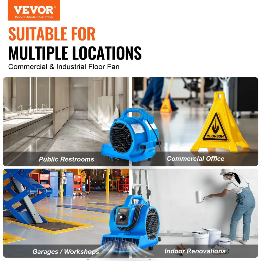VEVOR Floor Blower 0°、 20°、45°、90° 1300 RPM product image 2