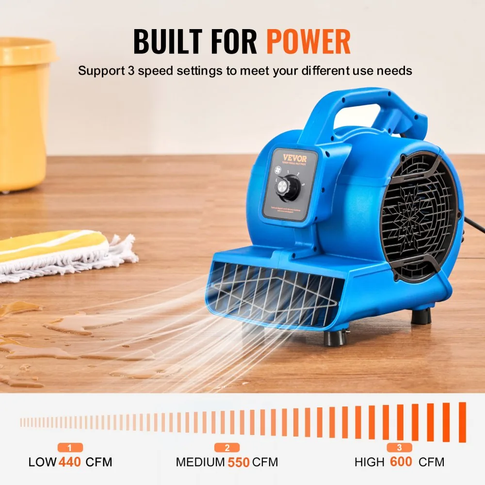 VEVOR Floor Blower 0°、 20°、45°、90° 1300 RPM product image 3