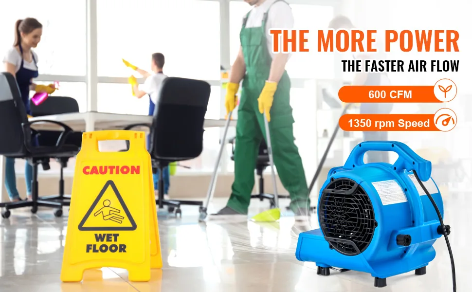 VEVOR Floor Blower 0°、 20°、45°、90° 1300 RPM feature 2