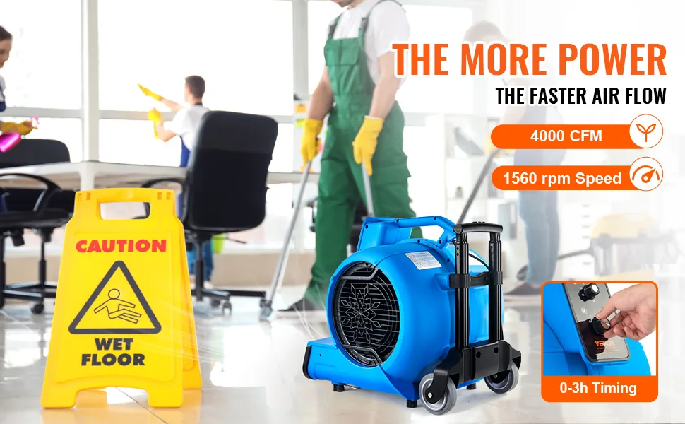 VEVOR Floor Blower 0&deg;、20&deg;、90&deg; 1550 RPM feature 2