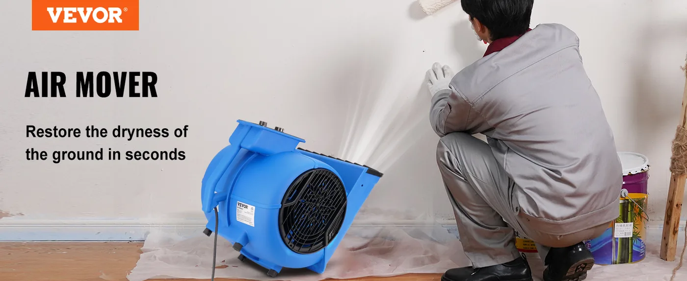 VEVOR Floor Blower 0&deg;、 20&deg;、45&deg;、90&deg; 1800 RPM overview