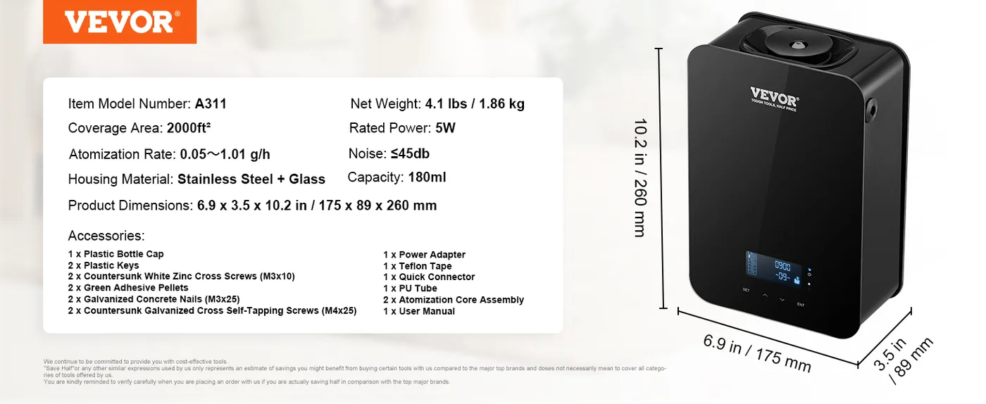 VEVOR Scent Air Machine 180 ml feature 5