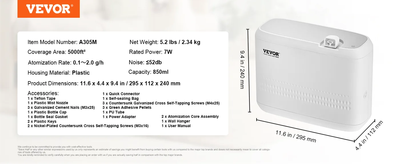 VEVOR Scent Air Machine 850 ml feature 5