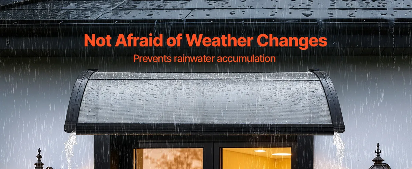 VEVOR Awnings for Door Entrance 30*40 inches Smoke Gray Rain & Snow Protection