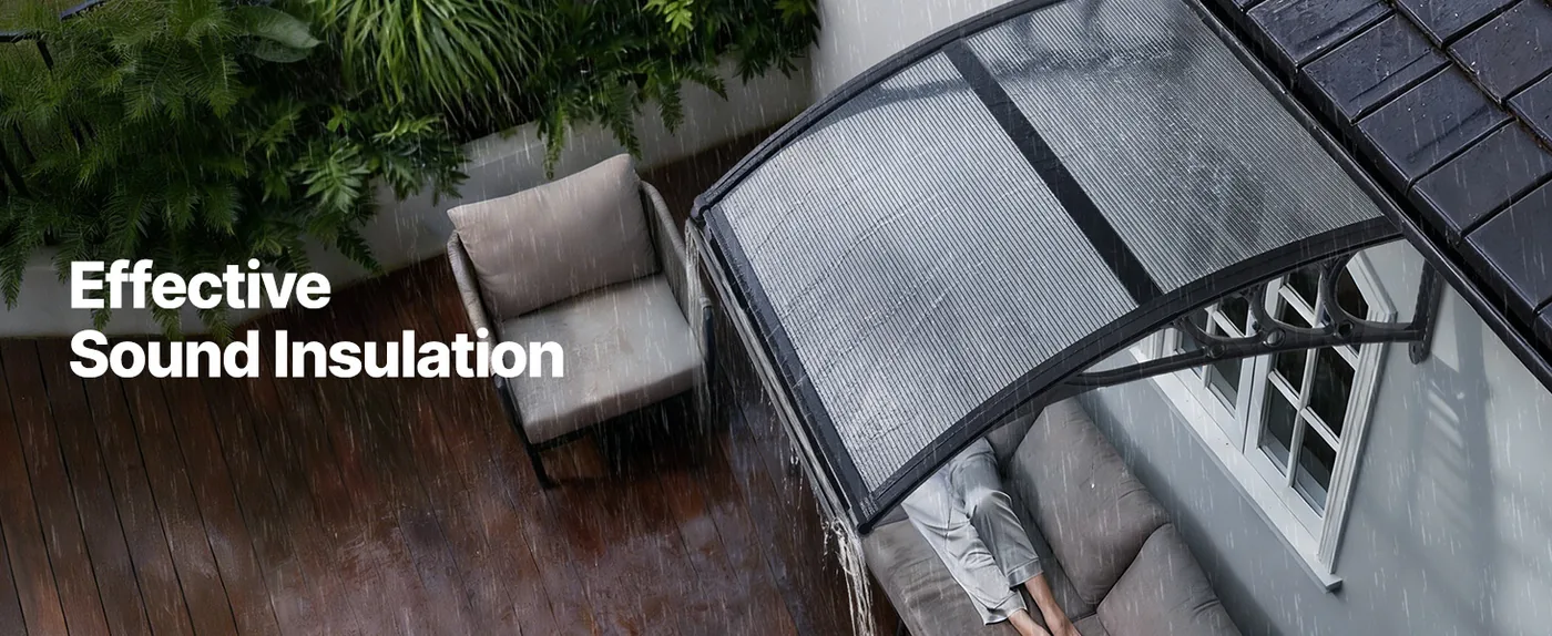 VEVOR Awnings for Door Entrance 30*40 inches Smoke Gray Wind-Resistant