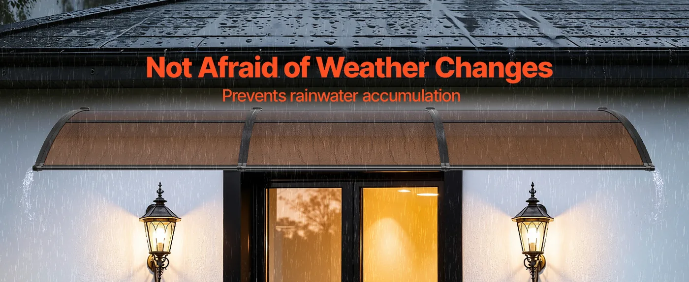 VEVOR Awnings for Door Entrance 40*120 inches Brown Rain & Snow Protection