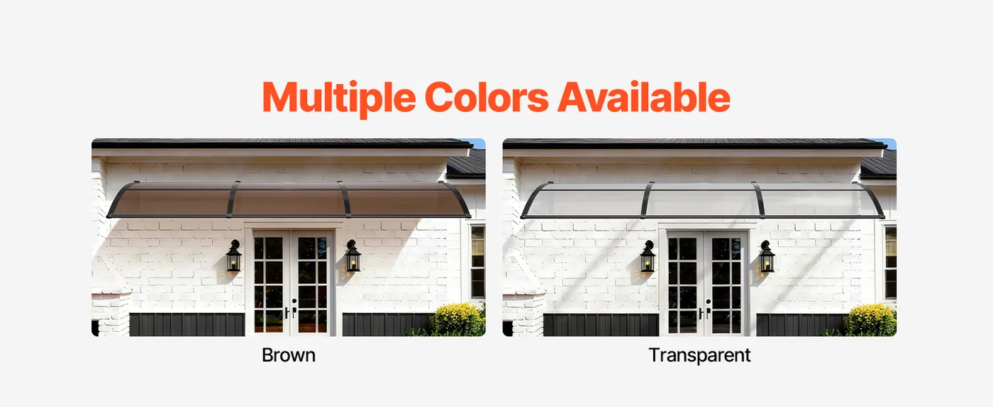 VEVOR Awnings for Door Entrance 40*120 inches Brown Multiple Colors Available