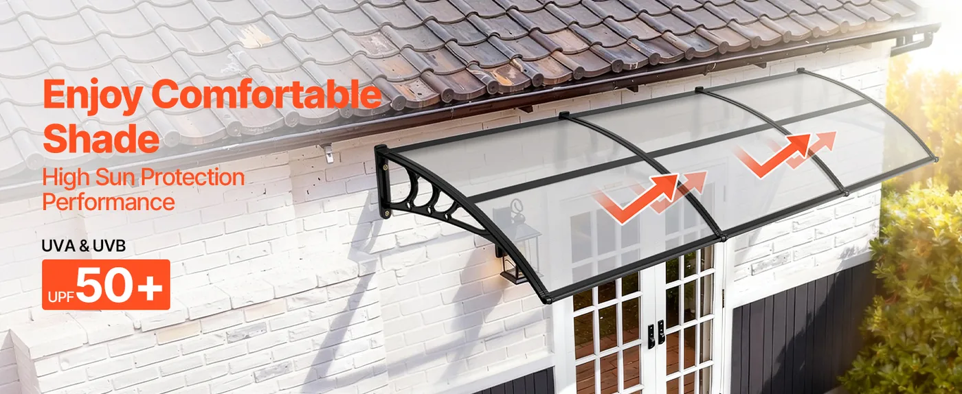 VEVOR Awnings for Door Entrance 40*120 inches Transparent Sun & UV-Protection