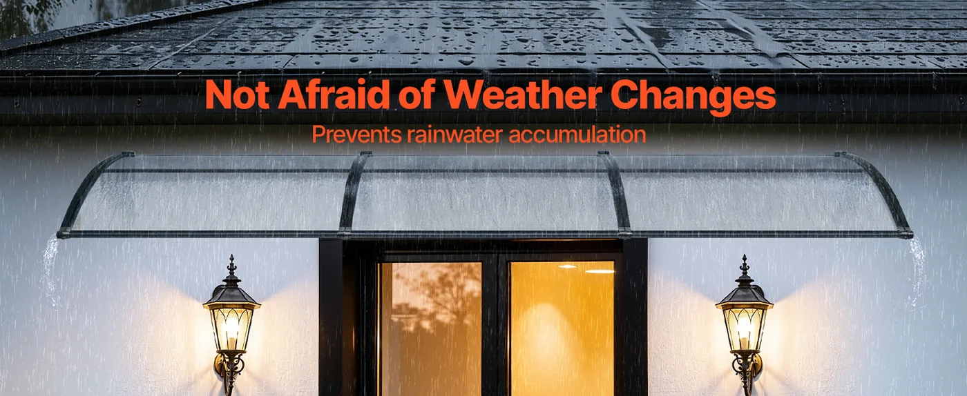 VEVOR Awnings for Door Entrance 40*120 inches Transparent Rain & Snow Protection
