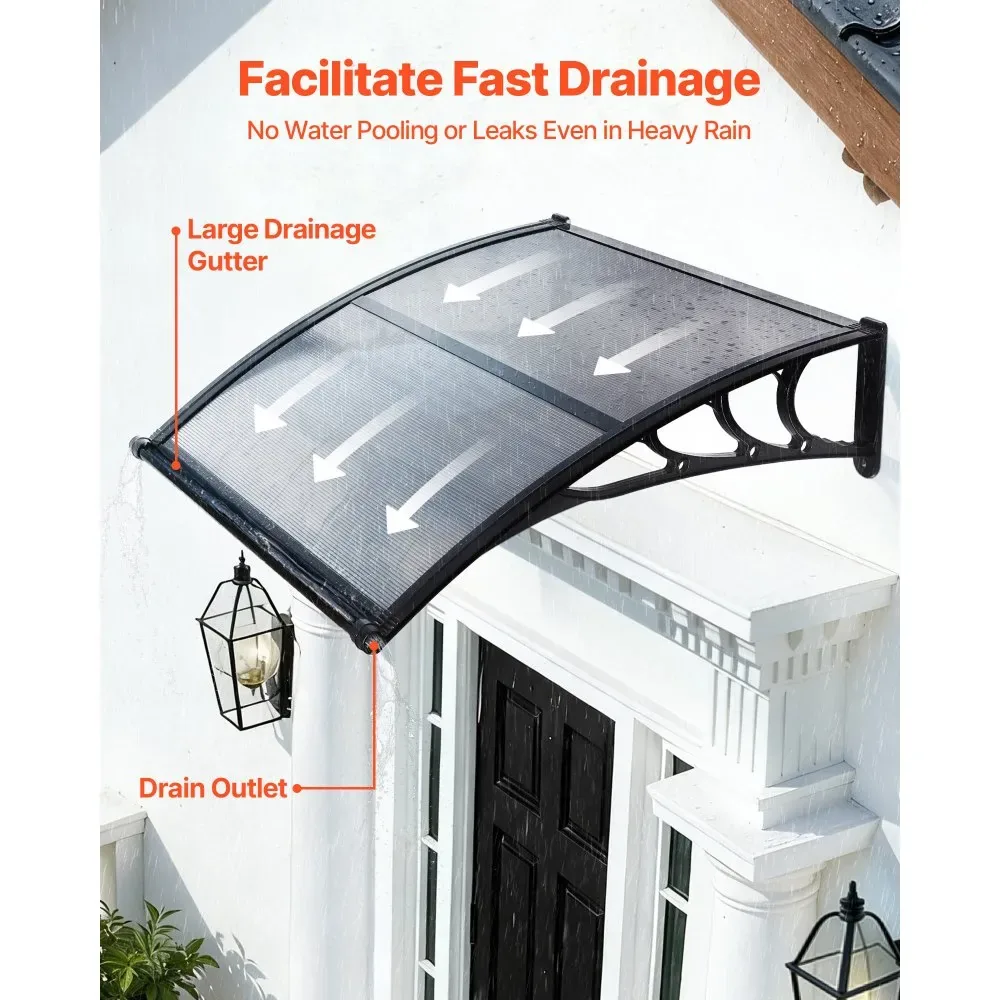 VEVOR Awnings for Door Entrance 40*40 inches Smoke Gray product image 2