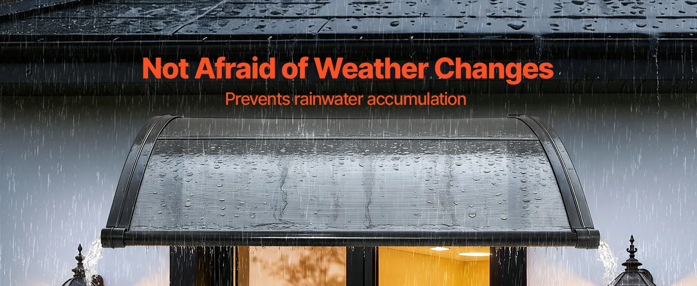 VEVOR Awnings for Door Entrance 40*40 inches Smoke Gray Rain & Snow Protection