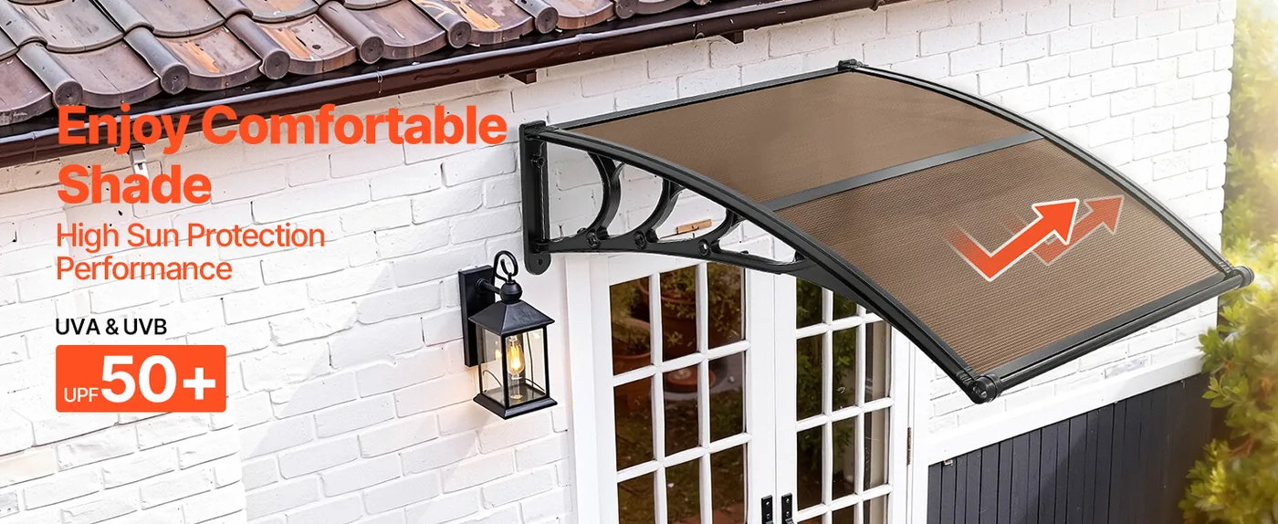 VEVOR Awnings for Door Entrance 40*40 inches Brown Sun & UV-Protection