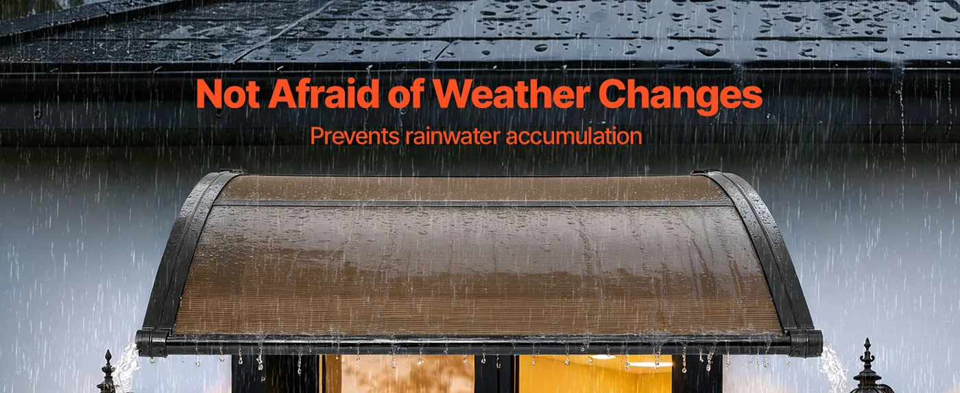 VEVOR Awnings for Door Entrance 40*40 inches Brown Rain & Snow Protection