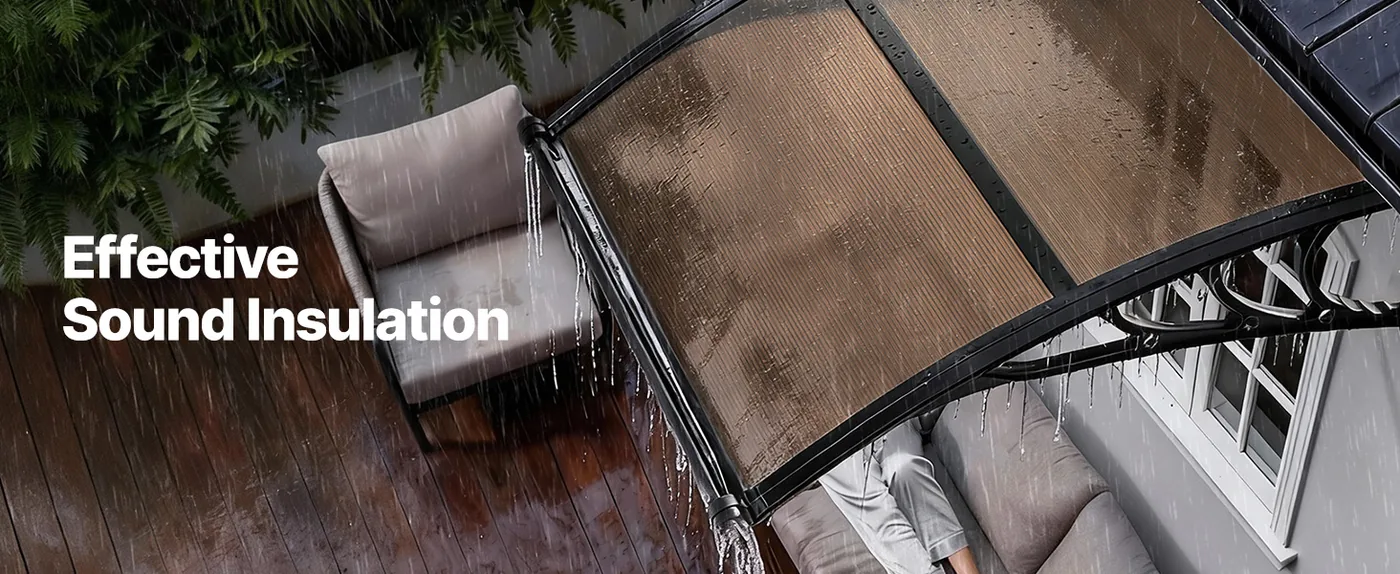 VEVOR Awnings for Door Entrance 40*40 inches Brown Wind-Resistant