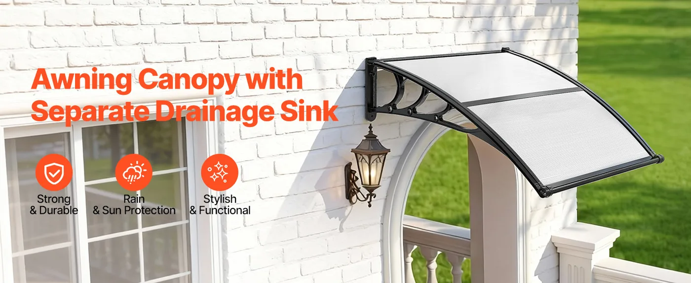 VEVOR Awnings for Door Entrance 40*40 inches Transparent overview