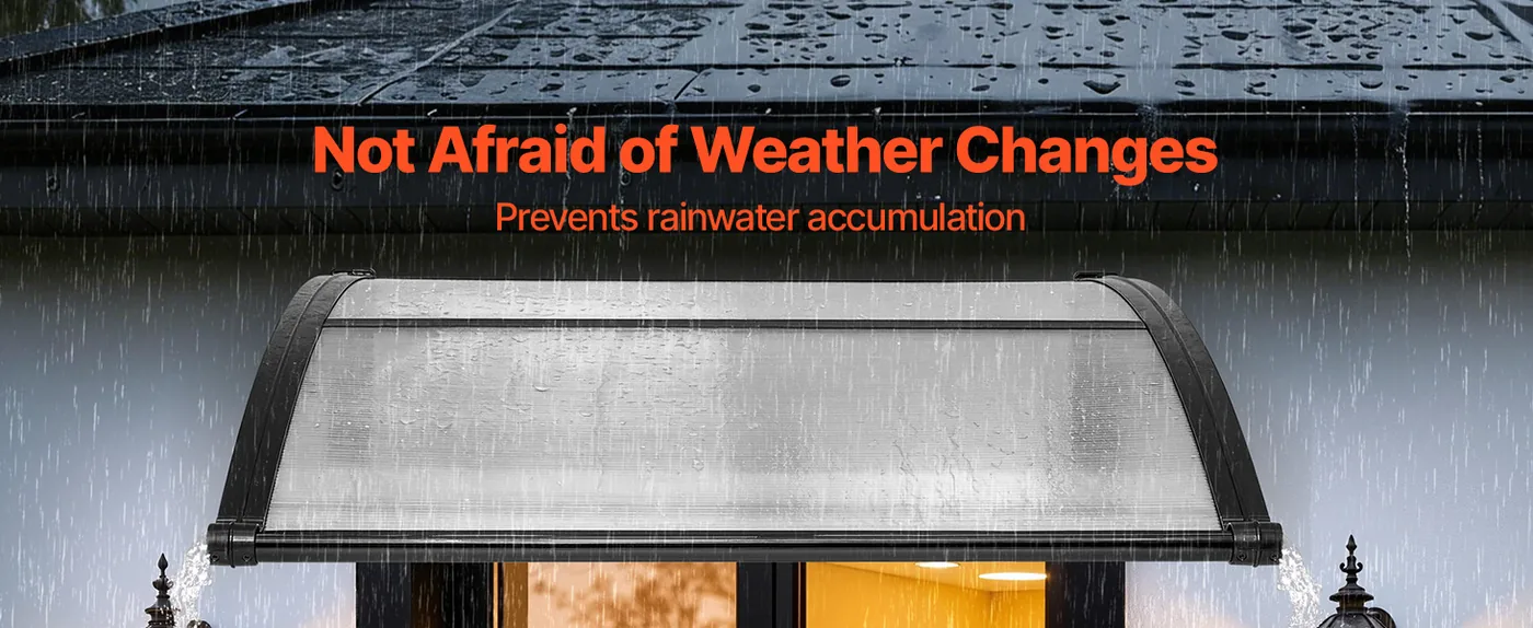 VEVOR Awnings for Door Entrance 40*40 inches Transparent Rain & Snow Protection