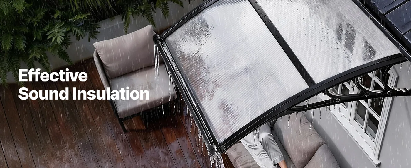VEVOR Awnings for Door Entrance 40*40 inches Transparent Wind-Resistant