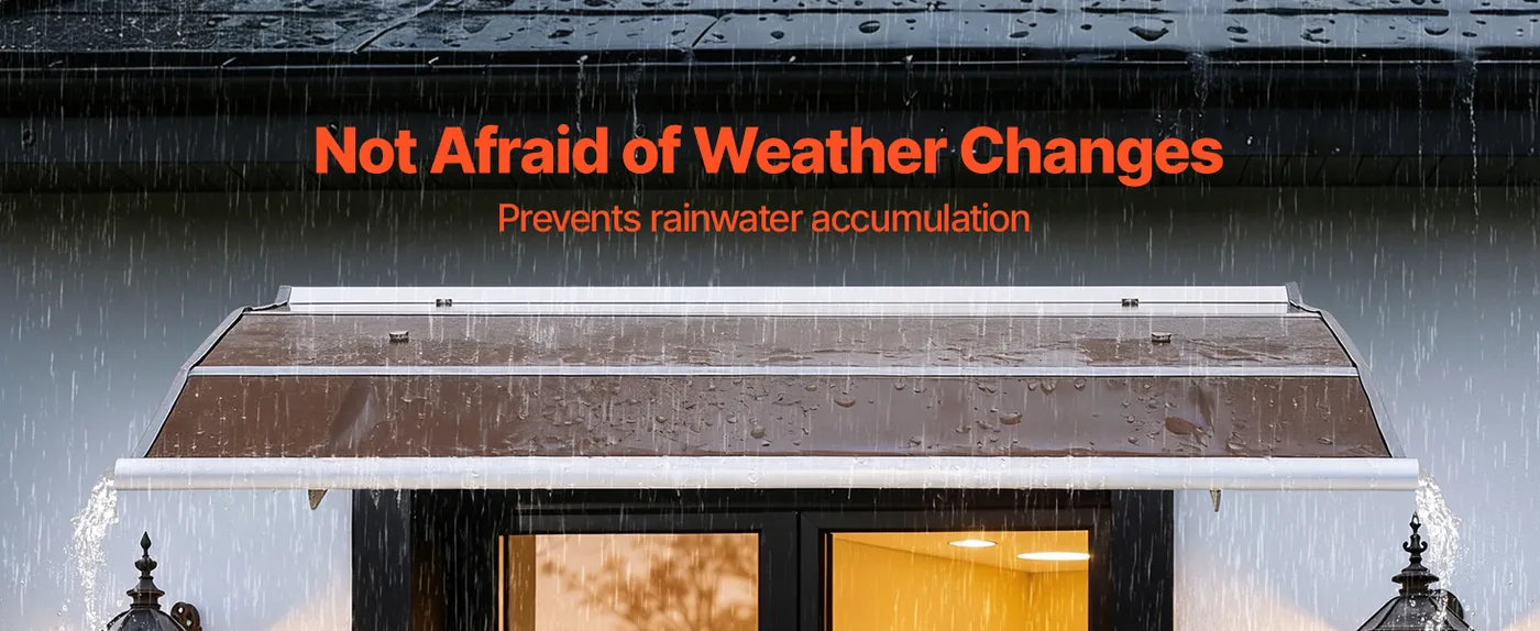 VEVOR Awnings for Door Entrance 40*48 inches Brown Rain & Snow Protection