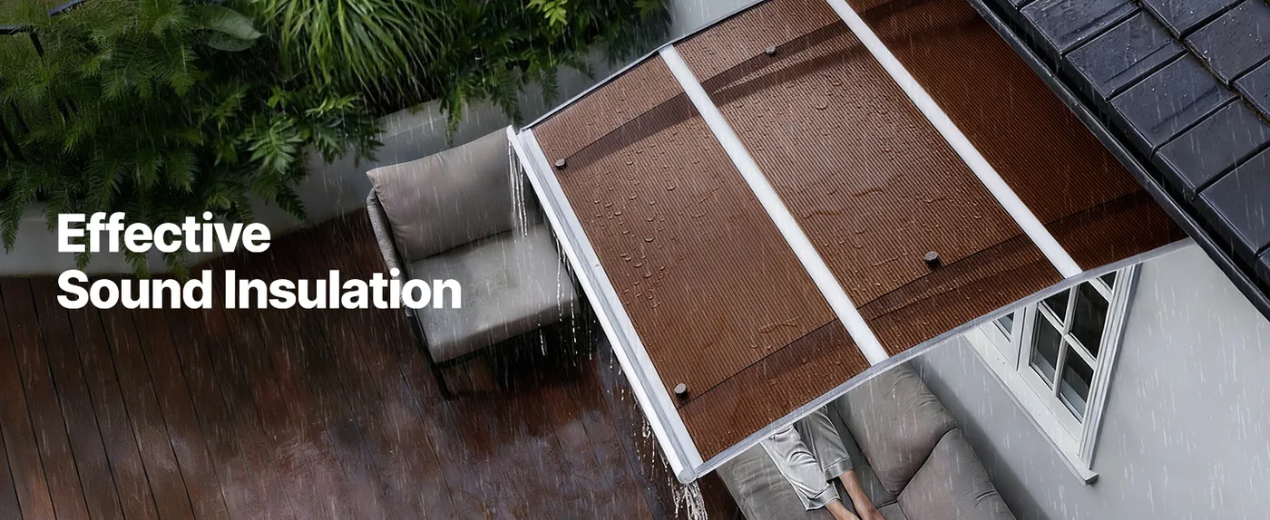 VEVOR Awnings for Door Entrance 40*48 inches Brown Wind-Resistant