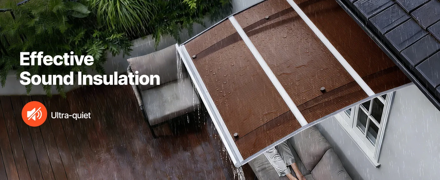 VEVOR Awnings for Door Entrance 40*48 inches Brown Noise Reduction