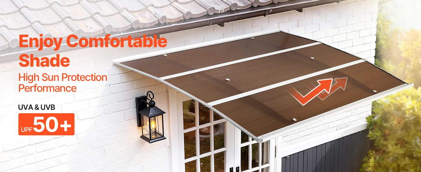 VEVOR Awnings for Door Entrance 40*59 inches Brown Sun & UV-Protection