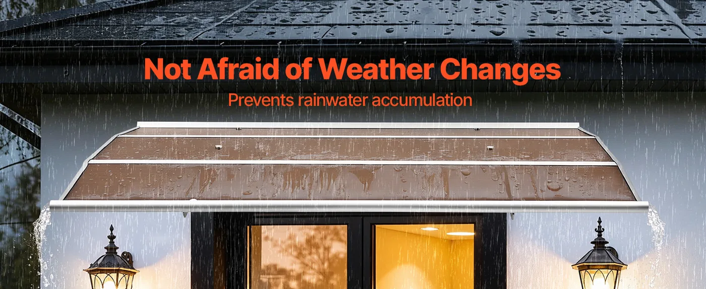 VEVOR Awnings for Door Entrance 40*59 inches Brown Rain & Snow Protection