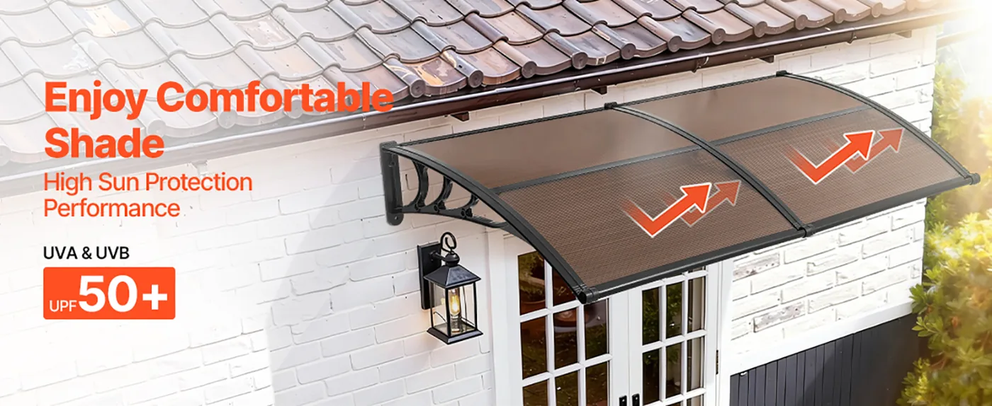 VEVOR Awnings for Door Entrance 40*80 inches Brown Sun & UV-Protection