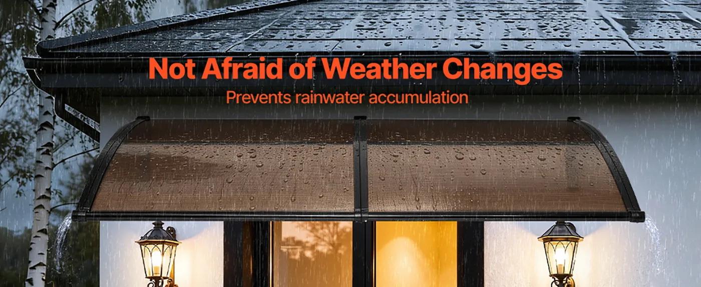 VEVOR Awnings for Door Entrance 40*80 inches Brown Rain & Snow Protection