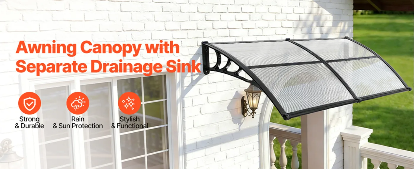VEVOR Awnings for Door Entrance 40*80 inches Transparent overview