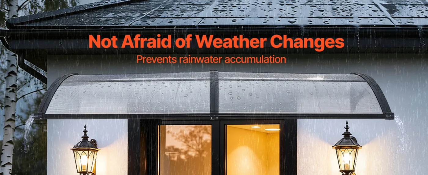 VEVOR Awnings for Door Entrance 40*80 inches Transparent Rain & Snow Protection
