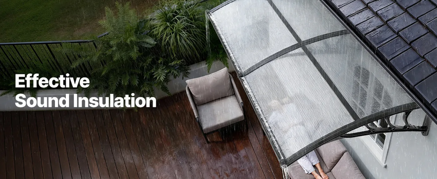 VEVOR Awnings for Door Entrance 40*80 inches Transparent Wind-Resistant