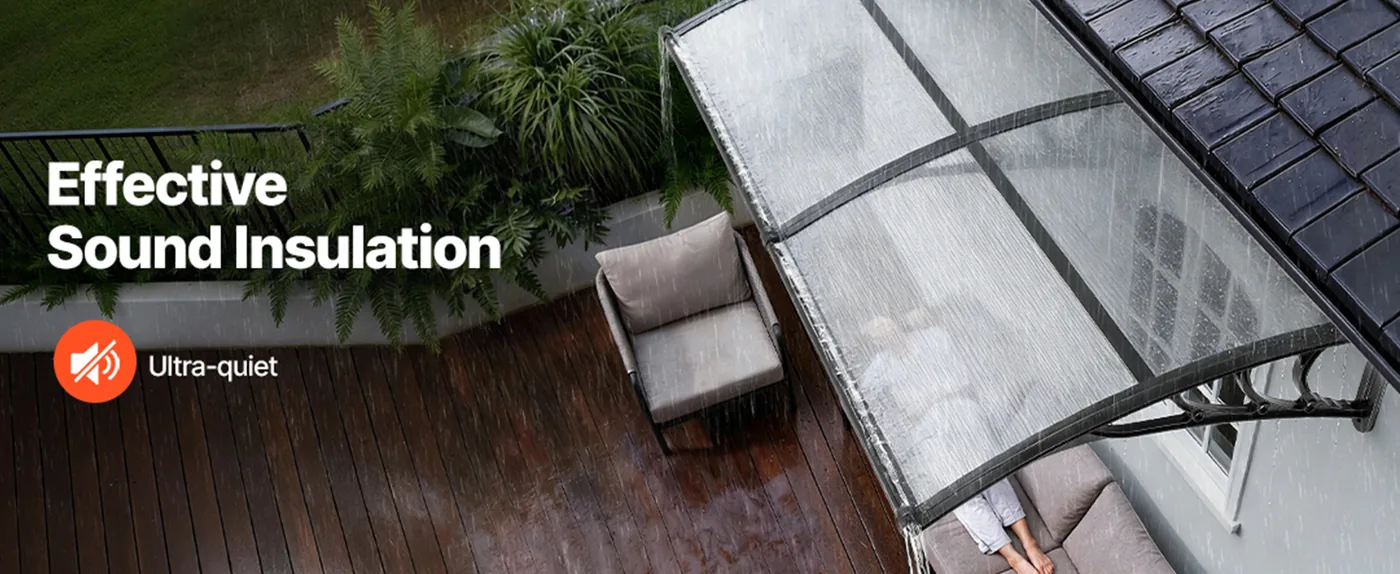 VEVOR Awnings for Door Entrance 40*80 inches Transparent Noise Reduction