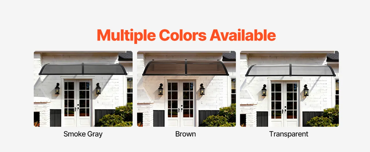 VEVOR Awnings for Door Entrance 40*80 inches Transparent Multiple Colors Available