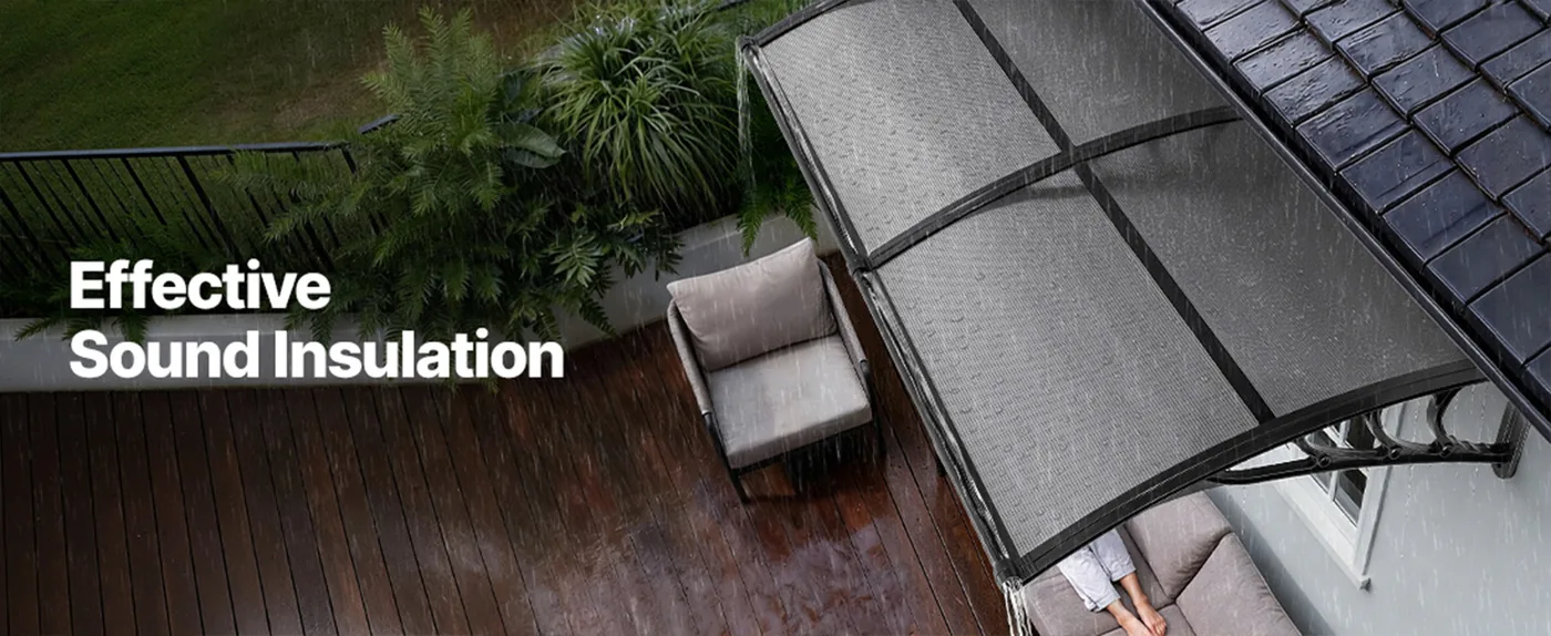 VEVOR Awnings for Door Entrance 40*80 inches Smoke Gray Wind-Resistant