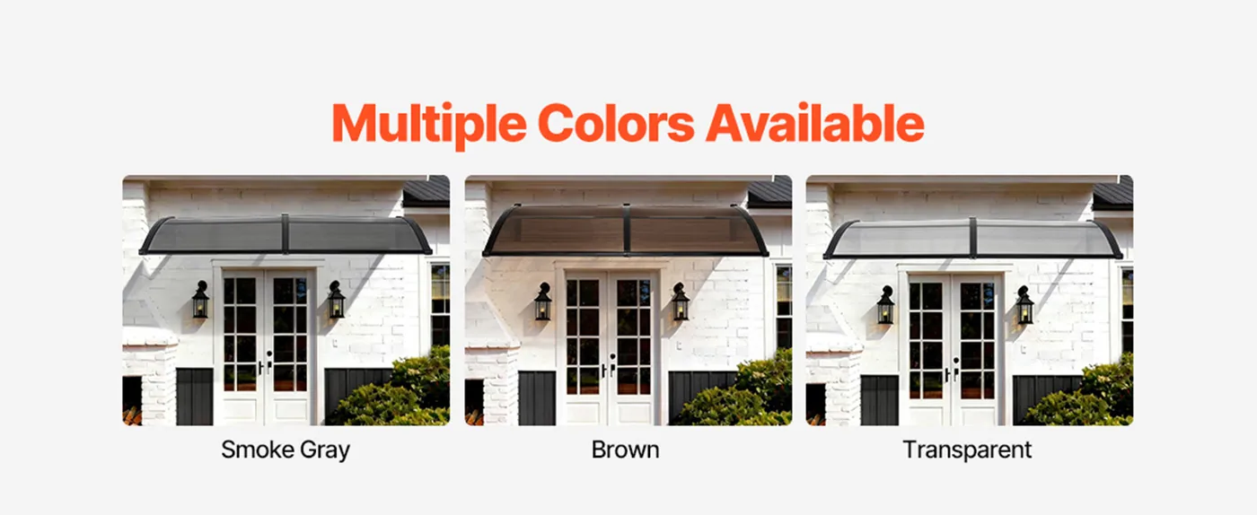 VEVOR Awnings for Door Entrance 40*80 inches Smoke Gray Multiple Colors Available