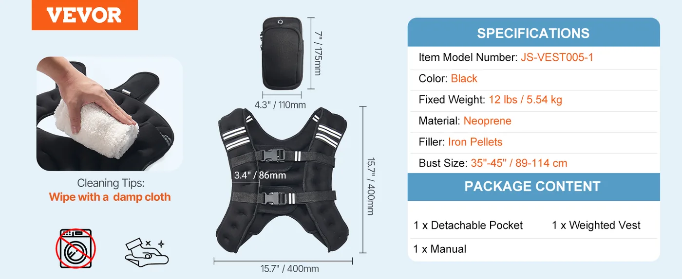 VEVOR Weighted Vest 12 lbs No overview