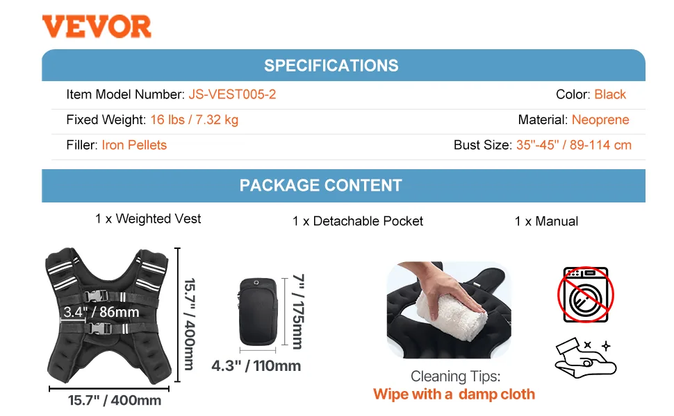 VEVOR Weighted Vest 16 lbs No feature 5
