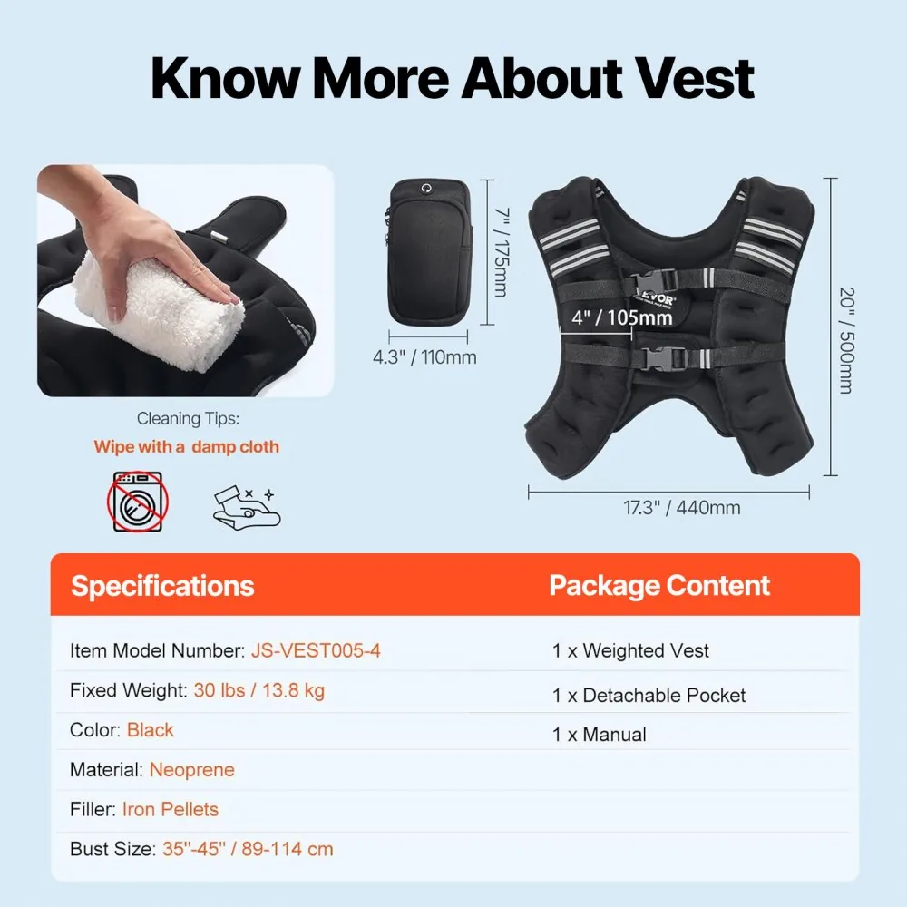 VEVOR Weighted Vest 20 lbs No product image 7