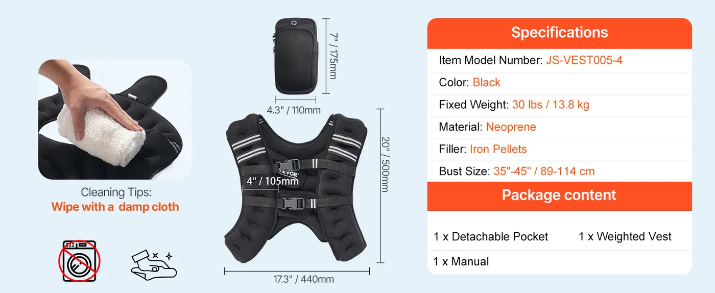 VEVOR Weighted Vest 20 lbs No overview