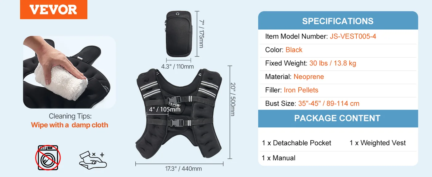 VEVOR Weighted Vest 30 lbs No overview