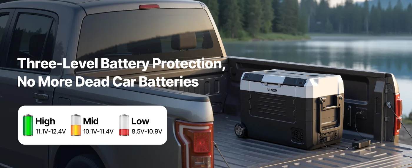 VEVOR Car Refrigerator 37QT Car Battery Protection