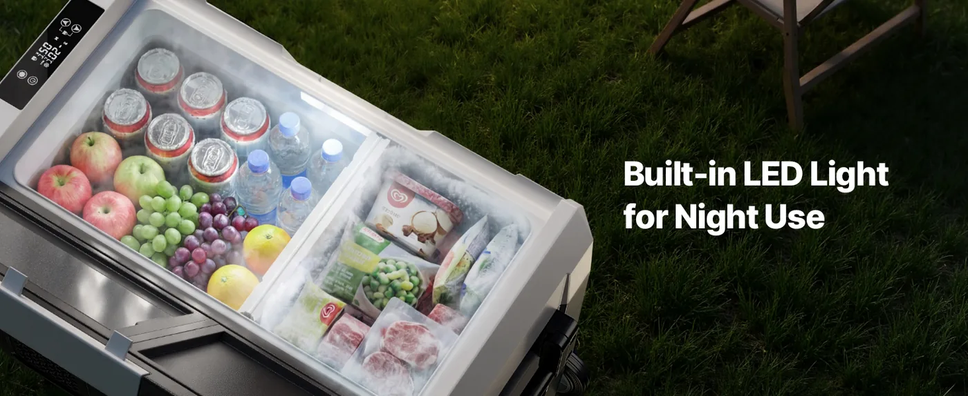 VEVOR Car Refrigerator 37QT Built-in LED Light