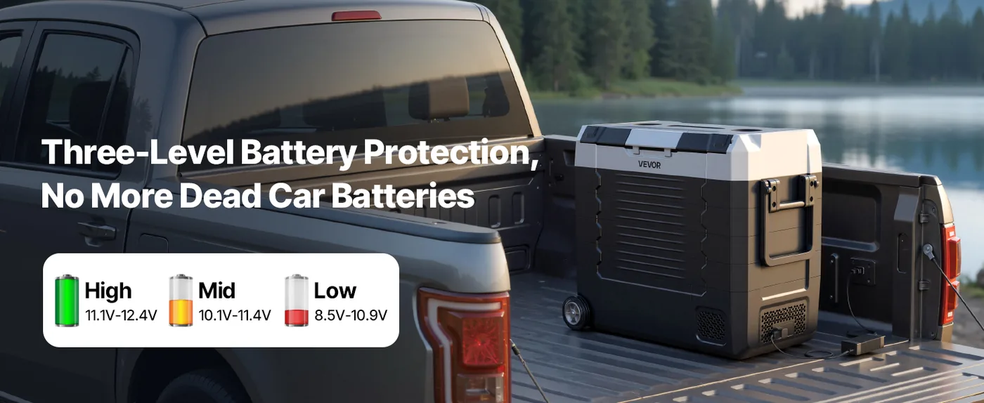 VEVOR Car Refrigerator 58QT Car Battery Protection